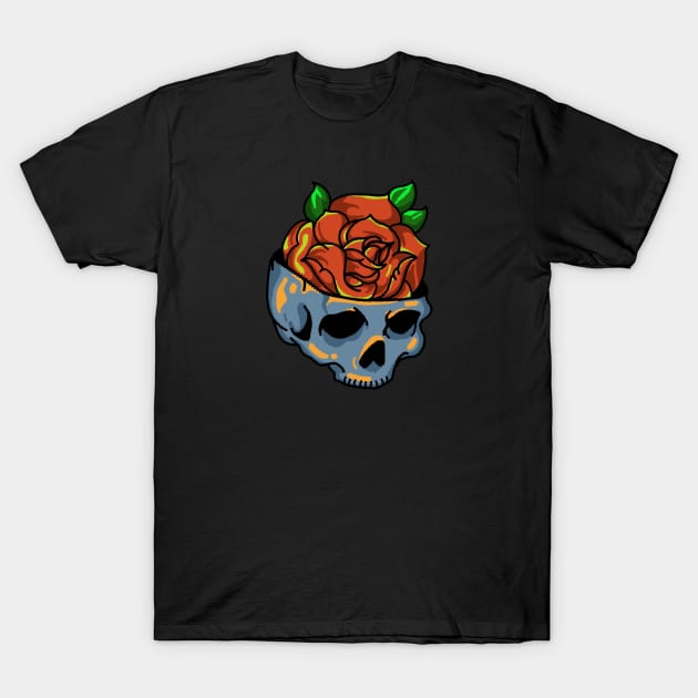 Skull rose pixel T-Shirt by Tulangrusuck